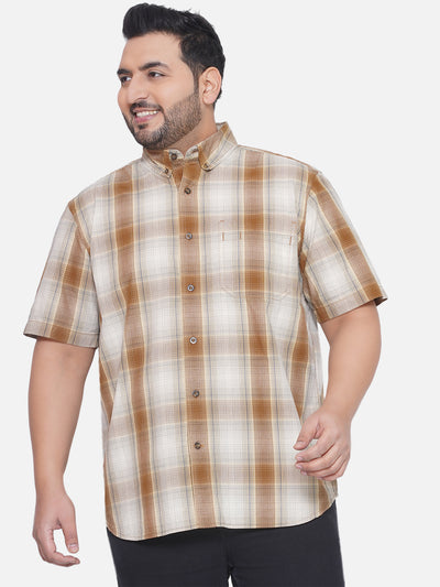 Carhartt - Plus Size Men's Regular Fit Mustard Color Checked half Sleeve Casual Shirt  JupiterShop   