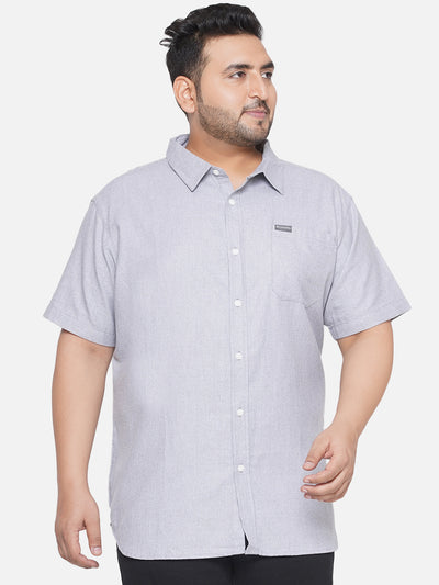 Columbia - Plus Size Men's Regular Fit Blue Coloured Cotton Solid Half Sleeve Casual Shirt Plus Size Shirts JupiterShop   
