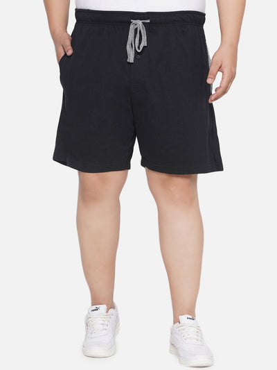 Hanes - Plus Size Men's Black Cotton Drawstring Sleep Shorts With Logo Waistband 2 Pockets Plus Size Shorts JupiterShop   