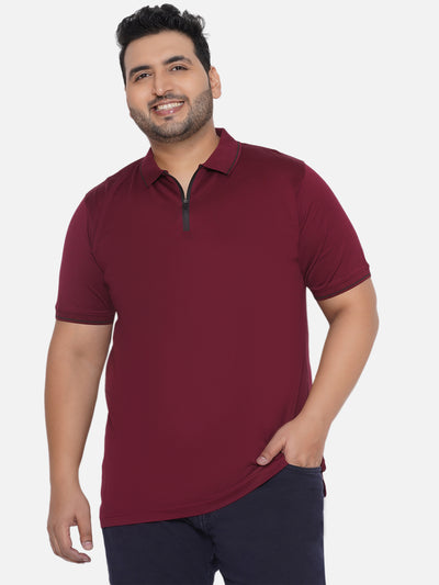 aLL - Plus Size Men's Regular Fit Half Sleeve Maroon Solid Casual Cotton Polo T-Shirt  JupiterShop   