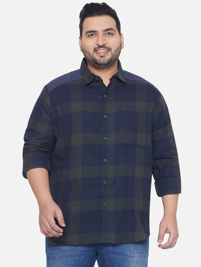 Carhartt - Plus Size Men's Regular Fit Blue & Green Checked Full Sleeve Casual Shirt  JupiterShop   