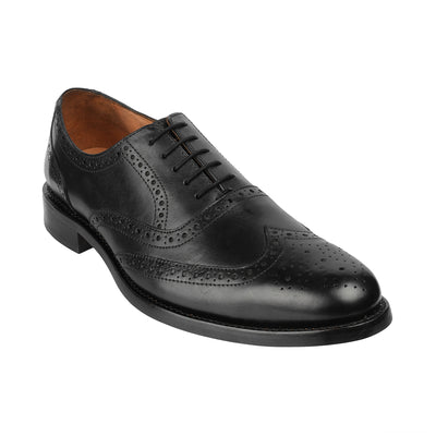 Samuel Windsor - Chichester 03 <br> Big Size Regular D Genuine Leather Black Brogues Formal Shoes  JupiterShop   