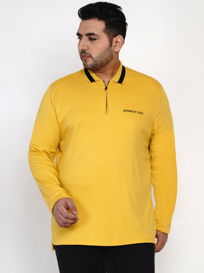 Kenneth Cole - Plus Size Full Sleeve Yellow Casual T-Shirt Plus Size T Shirt JupiterShopMigrate   