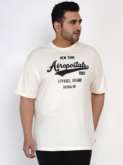 Aeropostale - Men White Plus Size Regular Fit Pure Cotton Print T-shirts Plus Size T Shirt JupiterShop   