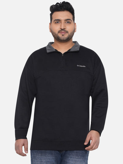 Columbia - Plus Size Men's Regular Fit Cotton Black Solid Cotton Casual Sweatshirt  JupiterShop   