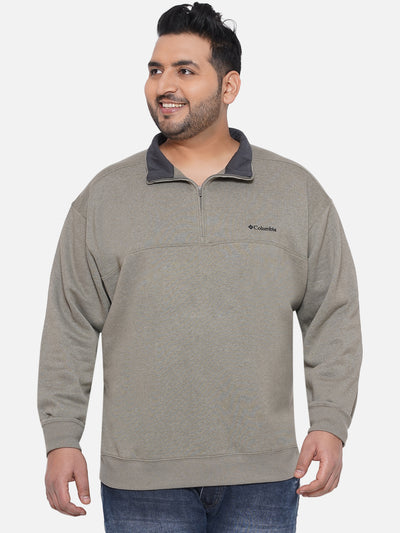 Columbia - Plus Size Men's Regular Fit Cotton Olive Solid Casual Sweatshirt  JupiterShop   