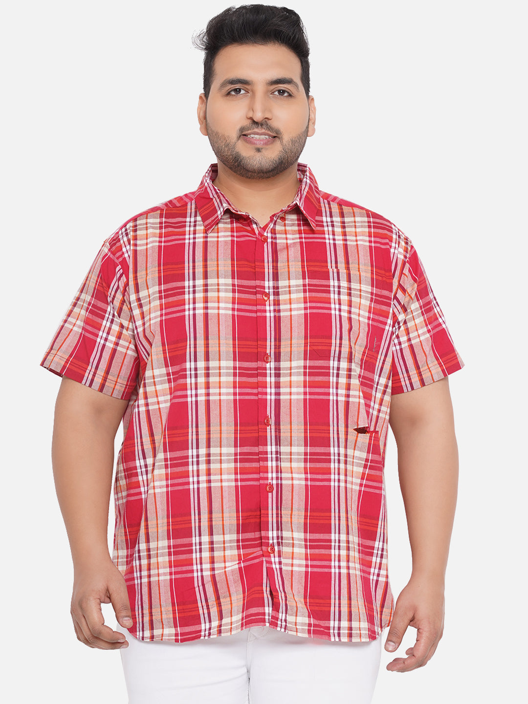 Plus size clearance red check shirt