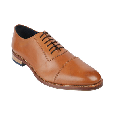 Samuel Windsor - Gloucester 18 <br> Big Size Regular Width Genuine Leather Tan Formal Lace-Up Shoes Big Size Shoes JupiterShop   
