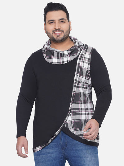 bpc- Plus Size Men's Regular Fit Cotton Black Casual Sweatshirt  JupiterShop   