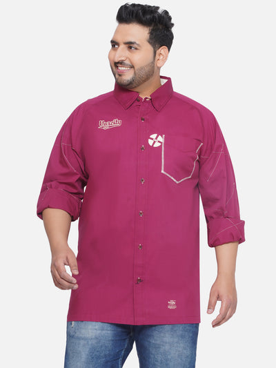 Varsity - Plus Size Men's Regular Fit Pink Printed Full Sleeve Casual Shirt Plus Size Shirts JupiterShop   