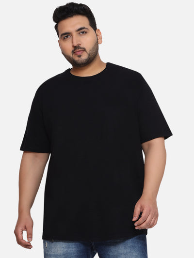 Goodfellow - Plus Size Men's Regular Fit Cotton Round Neck Black Classic T-Shirt Plus Size T Shirt JupiterShop   