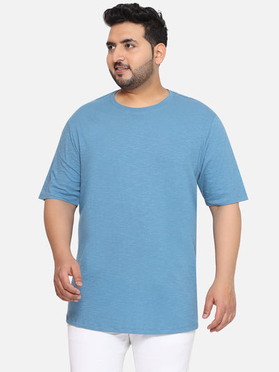 Mutual Weave - Plus Size Men's Regular Fit Cotton Round Neck Blue Classic T-Shirt  JupiterShop   