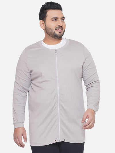 bpc - Plus Size Men's Regular Fit Beige Solid Full Sleeve Casual Sweatshirt  JupiterShop   