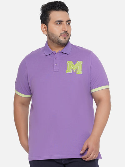 All - Plus Size Men's Regular Fit Half Sleeve Purple Solid Casual Cotton Polo T-Shirt Plus Size T Shirt JupiterShop   