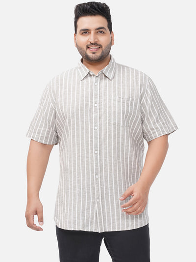 Splash - Plus Size Men's Regular Fit Cotton Khaki Striped Full Sleeve Casual Shirt Plus Size Shirts JupiterShop   