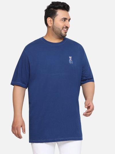 St. John's Bay - Plus Size Men's Regular Fit Pure Cotton Blue Printed Round Neck Casual T-Shirt  JupiterShop   