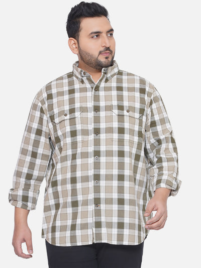 Carhartt - Plus Size Men's Regular Fit Olive Color Checked Full Sleeve Casual Shirt Plus Size Shirts JupiterShop   