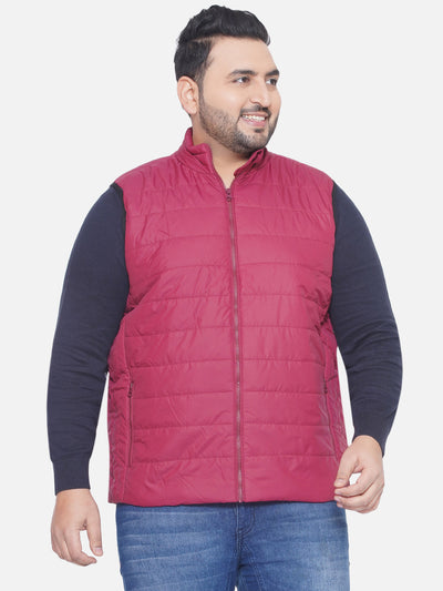 aLL - Plus Size Men's Regular Fit Red Solid Sleeveless Lightweight Padded Jacket Plus Size Winterwear JupiterShop   