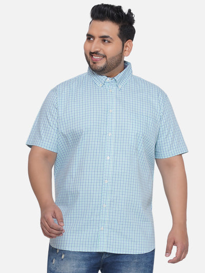 Maine - Plus Size Regular Fit Cotton Multi color Mini Check Half Sleeve Shirt Plus Size Shirts JupiterShop   