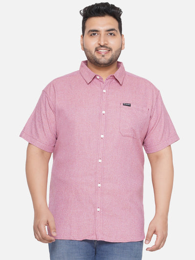 Columbia - Plus Size Men's Regular Fit Maroon Coloured Cotton Solid Half Sleeve Casual Shirt Plus Size Shirts JupiterShop   