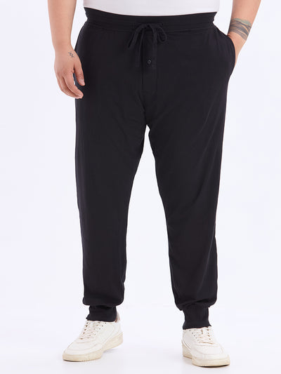 Hanes - Plus Size Men's Straight Black Solid Pure Track Pants Plus Size Track Pant JupiterShop