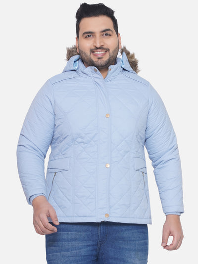 aLL - Plus Size Men's Regular Fit Blue Solid Lightweight Padded Jacket Plus Size Winterwear JupiterShop   