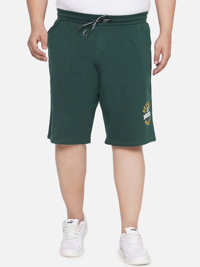 aLL - Plus Size Men's Regular Fit Cotton Printed Green Casual Loungewear Shorts  JupiterShop   