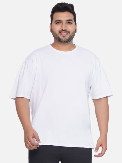 Denver Hayes - Plus Size Men's Regular Fit Pure Cotton White Solid Round Neck Half Sleeve T-Shirt Plus Size T Shirt JupiterShop   