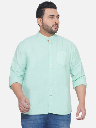 Carhartt - Plus Size Regular Fit Green Shirt With Full Sleeves And A Mandarin Collar Plus Size Shirts JupiterShop   