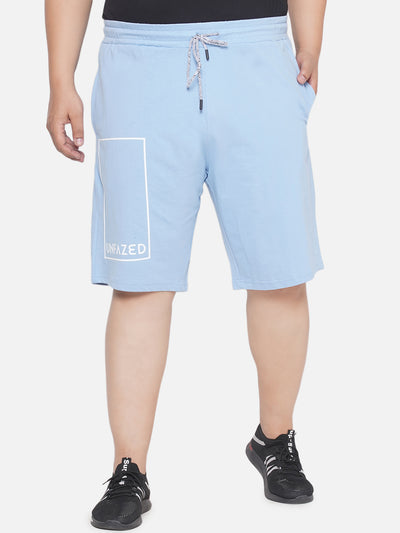 aLL - Plus Size Men's Regular Fit Cotton Blue Solid Casual Loungewear Shorts Plus Size Shorts JupiterShop   