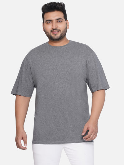 Denver Hayes - Plus Size Men's Regular Fit Pure Cotton Grey Solid Round Neck Half Sleeve T-Shirt Plus Size T Shirt JupiterShop   