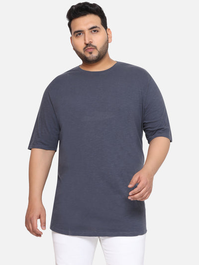 Mutual Weave - Plus Size Men's Regular Fit Cotton Round Neck Grey Classic T-Shirt Plus Size T Shirt JupiterShop   