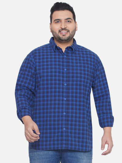 Carhartt - Plus Size Men's Regular Fit Blue Checked Full Sleeve Casual Shirt Plus Size Shirts JupiterShop   