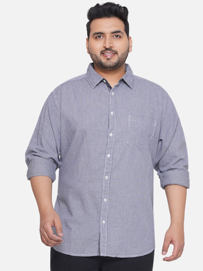 aLL - Plus Size Men's Regular Fit White & Black Cotton Printed Full Sleeve Casual Shirt Plus Size Shirts JupiterShop   
