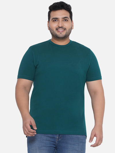 TEN:V - Plus Size Men's Regular Fit Supima Cotton Round Neck Green Classic T-Shirt Plus Size T Shirt JupiterShop   