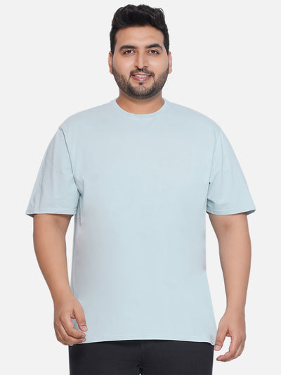 Denver Hayes - Plus Size Men's Regular Fit Pure Cotton Light Blue Solid Round Neck Half Sleeve T-Shirt Plus Size T Shirt JupiterShop   