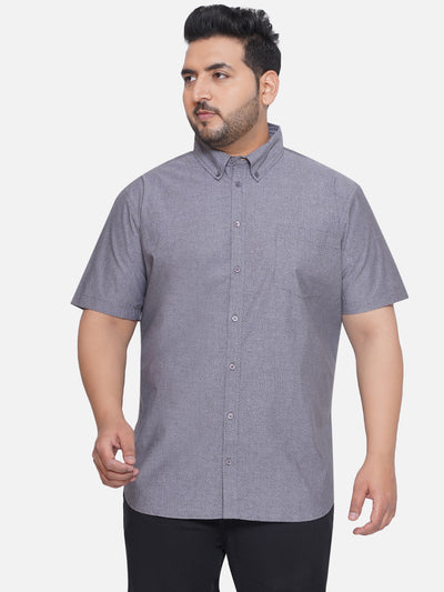 Maine - Plus Size Regular Fit Cotton Grey Ditsy Dot Print Half Sleeve Shirt Plus Size Shirts JupiterShop   