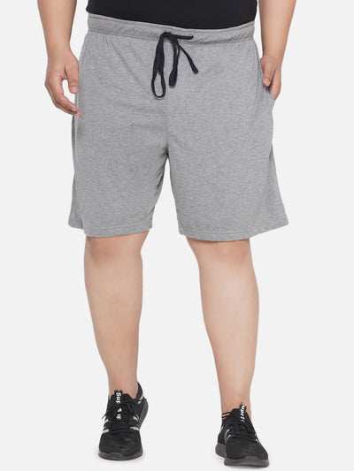 Hanes - Plus Size Men's Grey Cotton Drawstring Sleep Shorts With Logo Waistband 2 Pocket Plus Size Shorts JupiterShop   