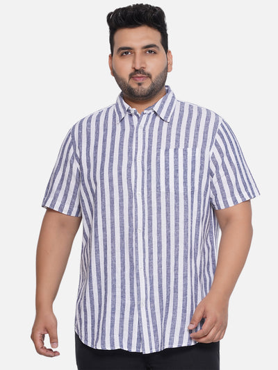 Splash - Plus Size Men's Regular Fit Cotton Blue Striped Full Sleeve Casual Shirt Plus Size Shirts JupiterShop   