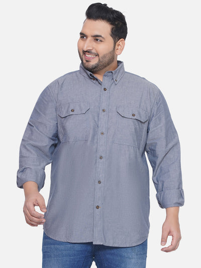 Carhartt - Plus Size Men's Regular Fit Blue Solid Full Sleeve Casual Shirt Plus Size Shirts JupiterShop   