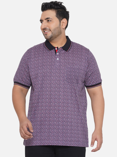 aLL - Plus Size Men's Regular Fit Multi Coloured Printed Polo Collar T-Shirt  JupiterShop   