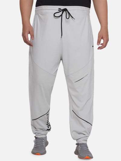 Puma - Plus Size Men's Straight Fit Grey Printed Cotton Track Pants Plus Size Track Pant JupiterShop   