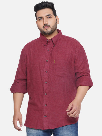 IZOD -Plus Size Men's Regular Fit Maroon Coloured Cotton Solid Full Sleeve Casual Shirt  JupiterShop   