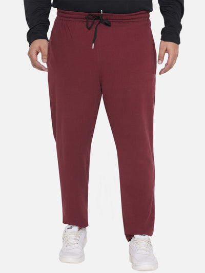 Columbia - Plus Size Men's Straight Fit Dark Maroon Solid Cotton Track Pants Plus Size Track Pant JupiterShop   