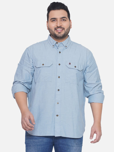 Carhartt - Plus Size Men's Regular Fit Sky Blue Solid Full Sleeve Casual Shirt Plus Size Shirts JupiterShop   