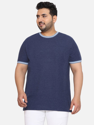 Goodfellow - Plus Size Men's Regular Fit Cotton Round Neck Blue Classic T-Shirt Plus Size T Shirt JupiterShop   