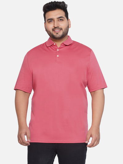 Jos. A. Bank - Plus Size Men's Regular Fit Pink Coloured Polo Collar T-Shirt Plus Size T Shirt JupiterShop   