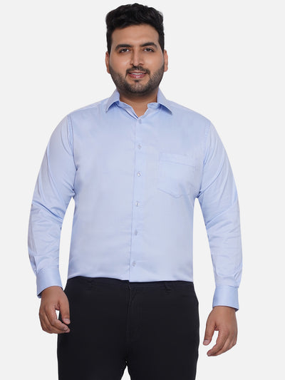 Santonio - Plus Size Men's Blue Solid Comfort Fit Pure Cotton Full Sleeve Shirt Plus Size Shirts JupiterShop   