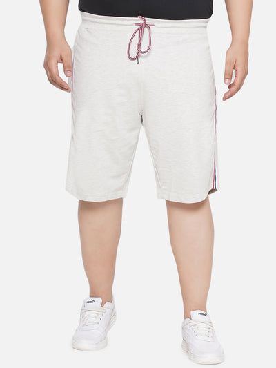 aLL - Plus Size Men's Regular Fit Cotton Grey Solid Casual Loungewear Shorts Plus Size Shorts JupiterShop   