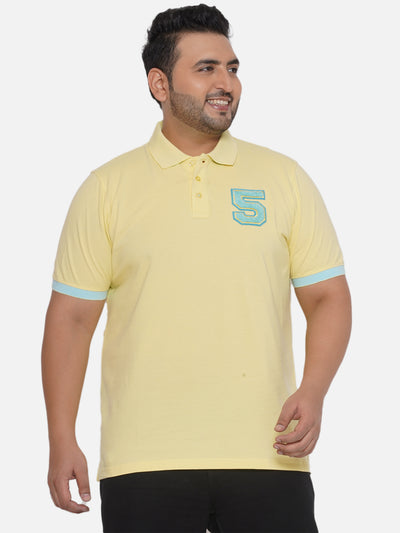 aLL - Plus Size Men's Regular Fit Polo Half Sleeve Yellow Solid Casual Cotton T-Shirt Plus Size T Shirt JupiterShop   